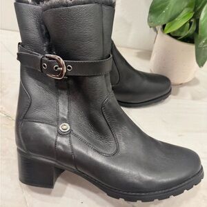 Blondo Fantasia AquaProtect black Leather Shearling Weatherproof Boots 10 wide